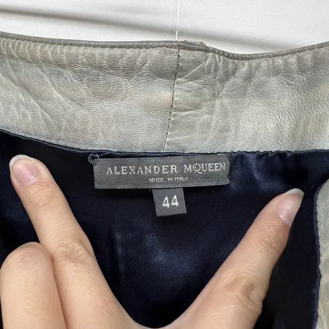 44 알렉산더맥퀸 카프스킨 레더 여자 청 미니스커트 상품이미지6