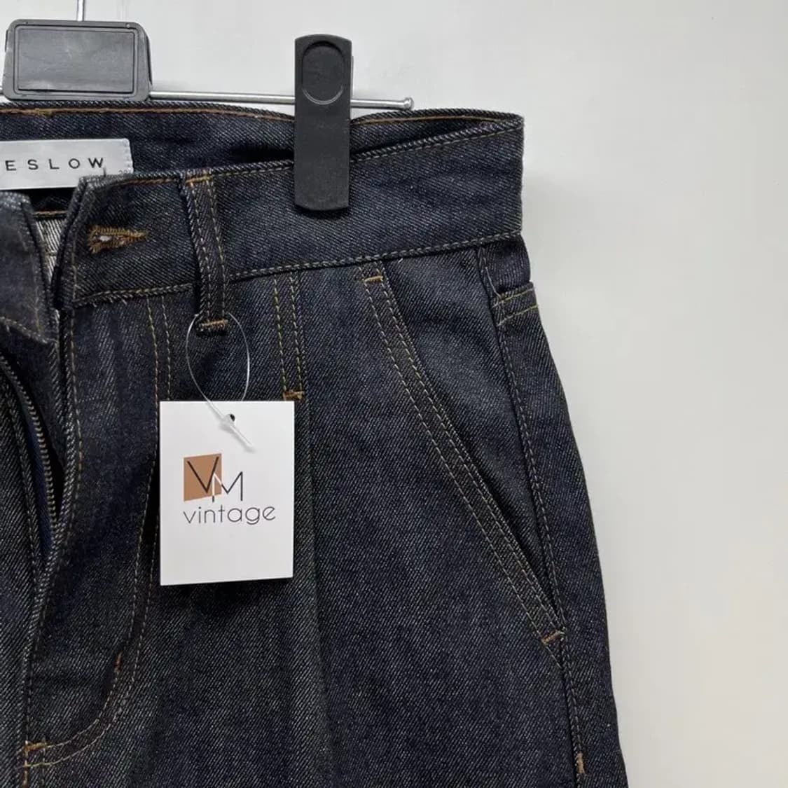 28 비슬로우 스탠다드 여자 와이드핏 생지데님 청바지 상품이미지3