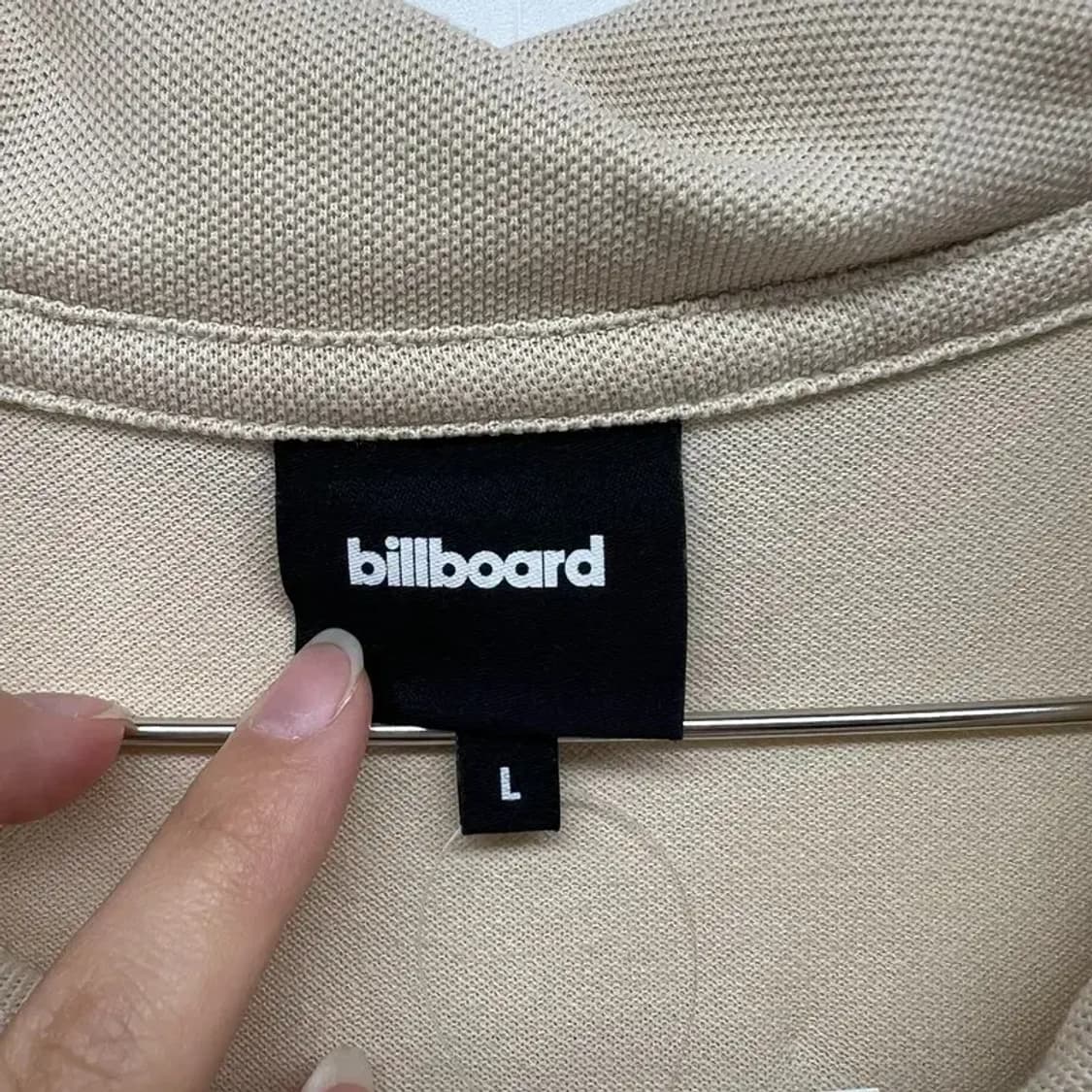 라지  Billboard 빌보드 베이지 오버핏 반팔카라티셔츠 상품이미지10