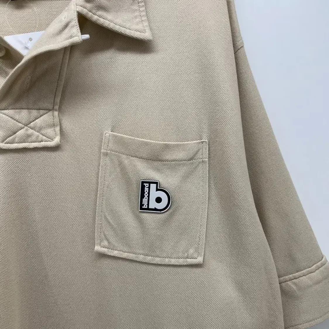 라지  Billboard 빌보드 베이지 오버핏 반팔카라티셔츠 상품이미지7