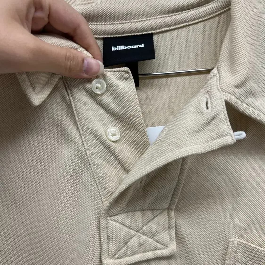 라지  Billboard 빌보드 베이지 오버핏 반팔카라티셔츠 상품이미지8