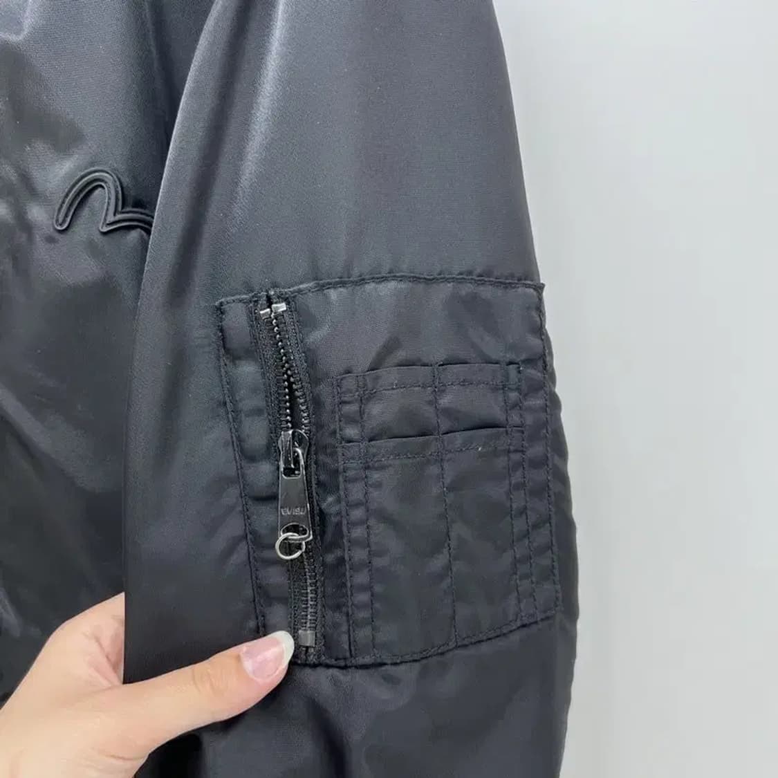 90 에비수 evisu 블랙 블루종 자켓 빈티지 여자 봄버자켓 상품이미지3