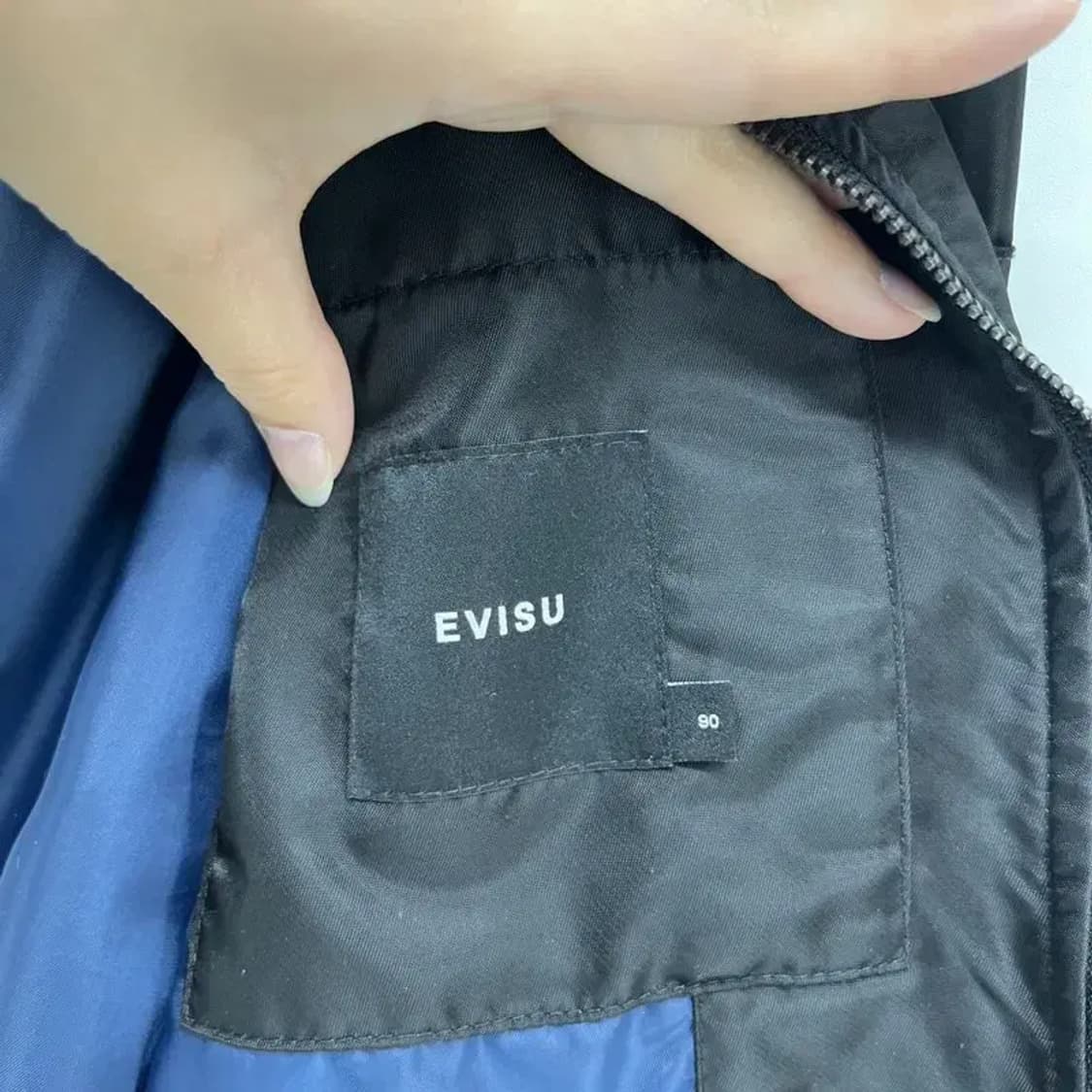 90 에비수 evisu 블랙 블루종 자켓 빈티지 여자 봄버자켓 상품이미지5