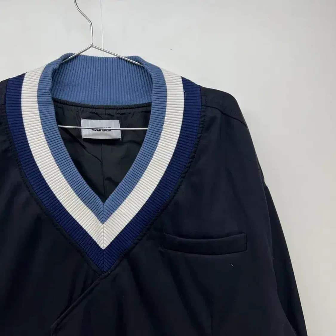 s 남여공용 오버핏 유니크 브이넥 긴팔 티셔츠 상품이미지5