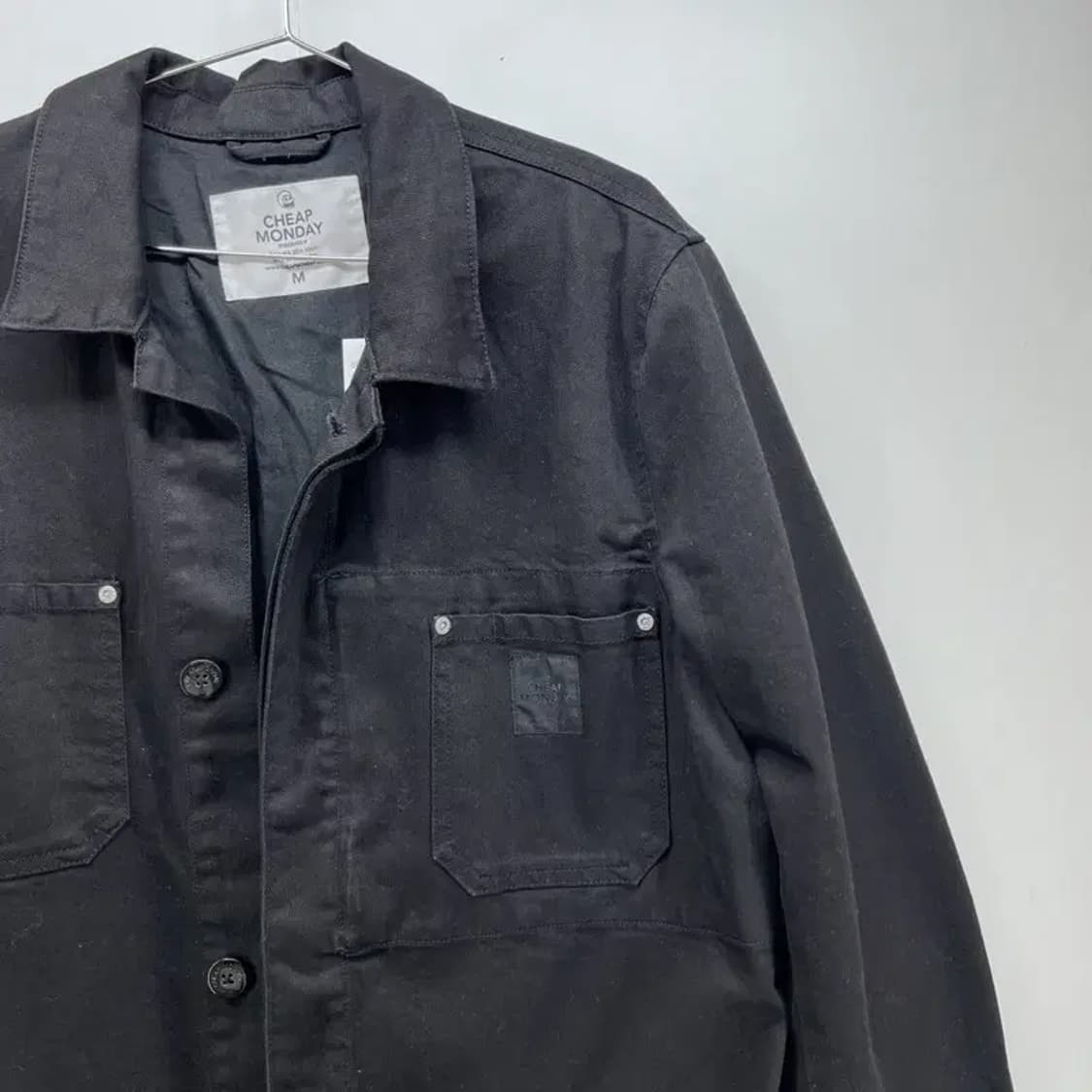 스몰 칩먼데이 봄 남자 봄버 면 자켓 블랙 빈티지 롱자켓룩 상품이미지3