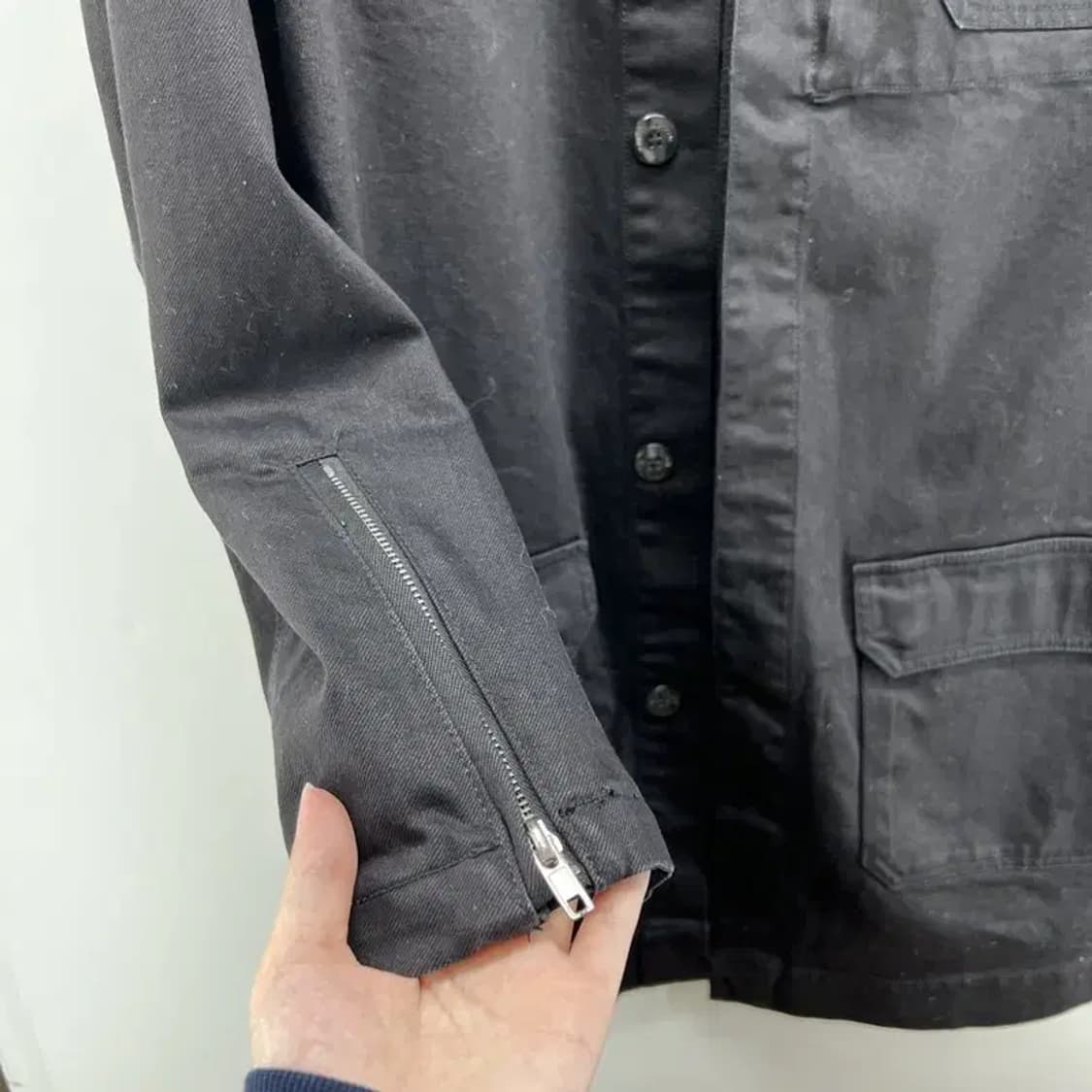 스몰 칩먼데이 봄 남자 봄버 면 자켓 블랙 빈티지 롱자켓룩 상품이미지4