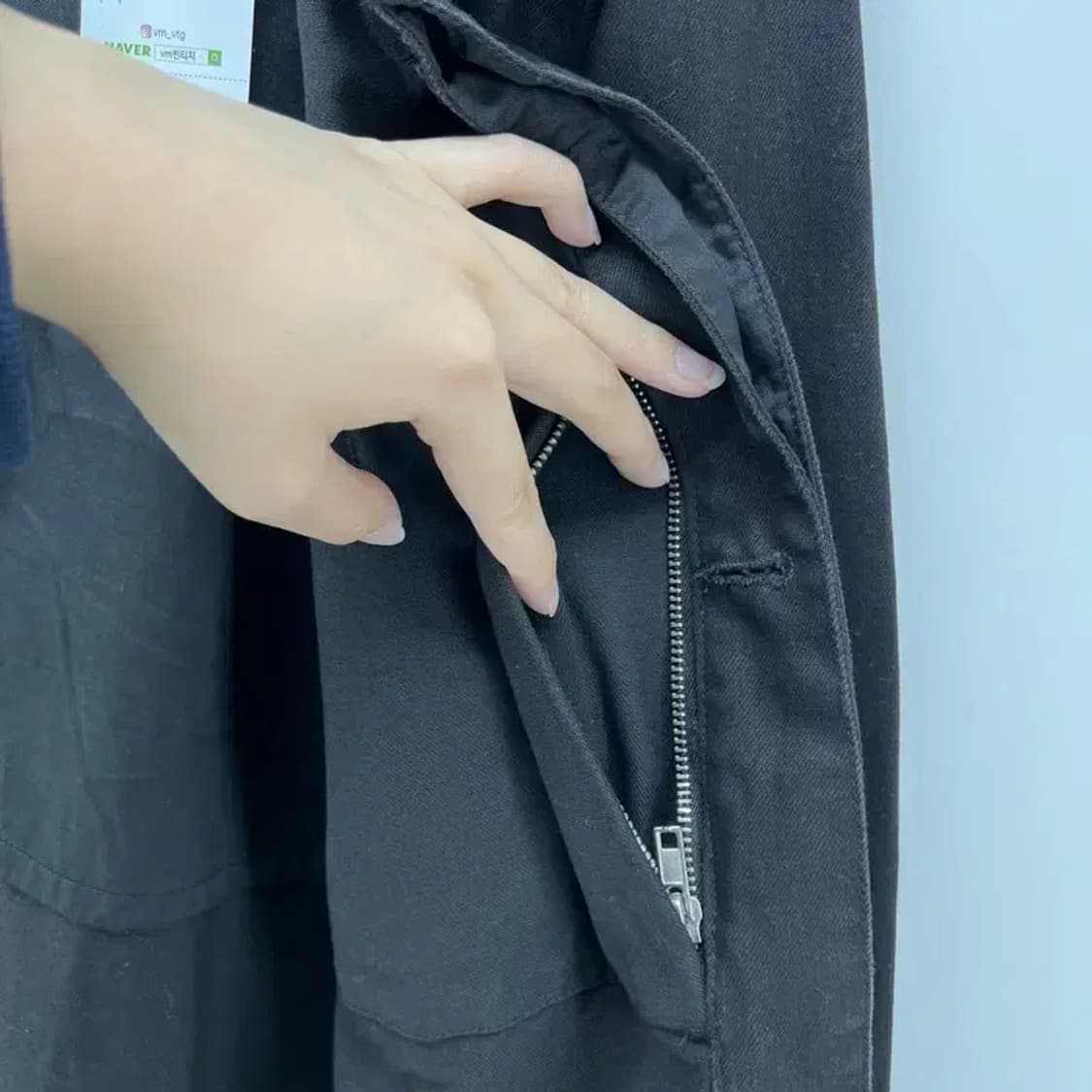 스몰 칩먼데이 봄 남자 봄버 면 자켓 블랙 빈티지 롱자켓룩 상품이미지7