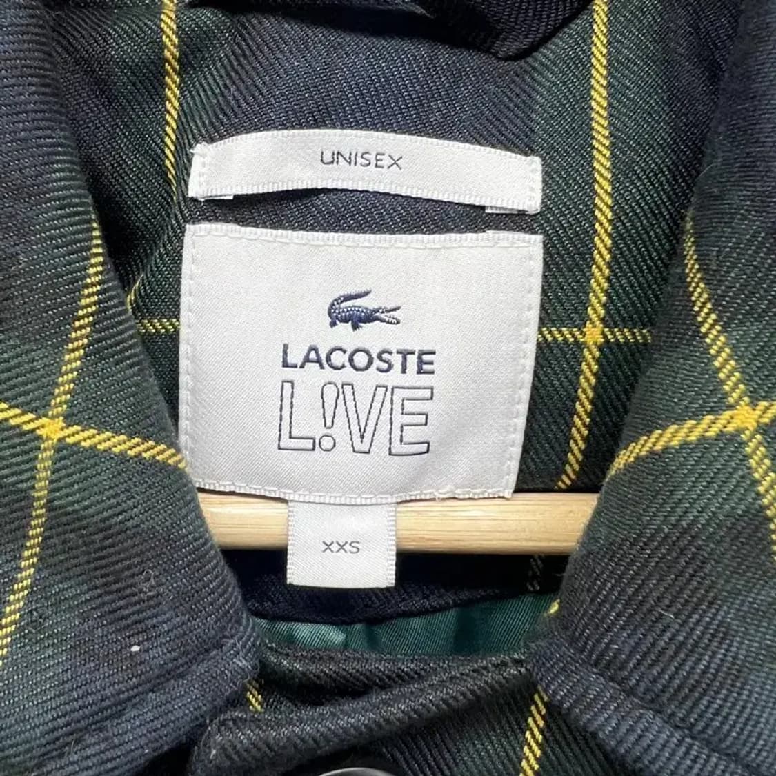 XXS 라코스테 라이브 남여공용 체크 트렌치코트 빈티지상태좋음 상품이미지10