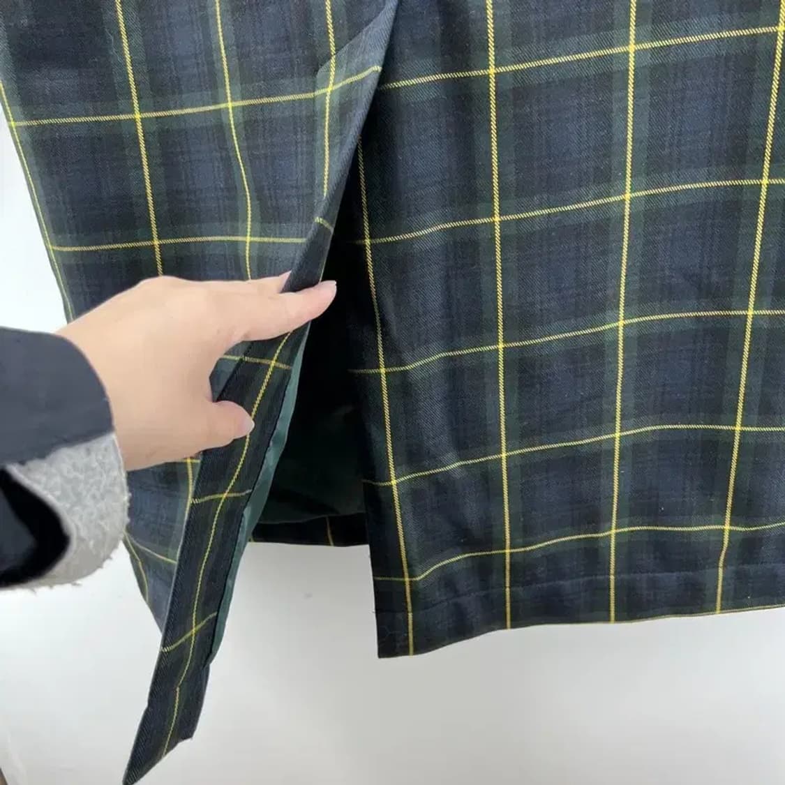 XXS 라코스테 라이브 남여공용 체크 트렌치코트 빈티지상태좋음 상품이미지5