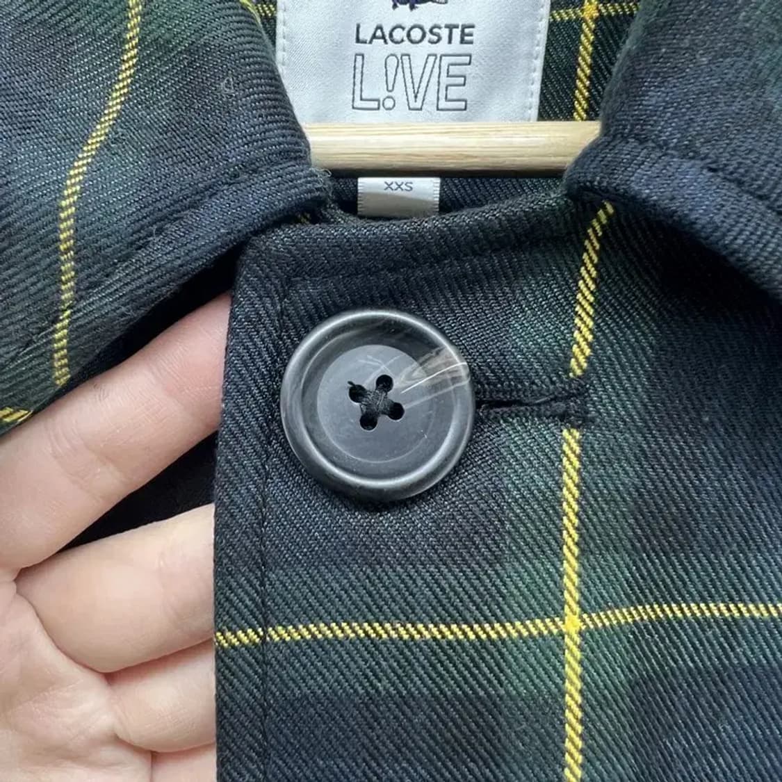 XXS 라코스테 라이브 남여공용 체크 트렌치코트 빈티지상태좋음 상품이미지7