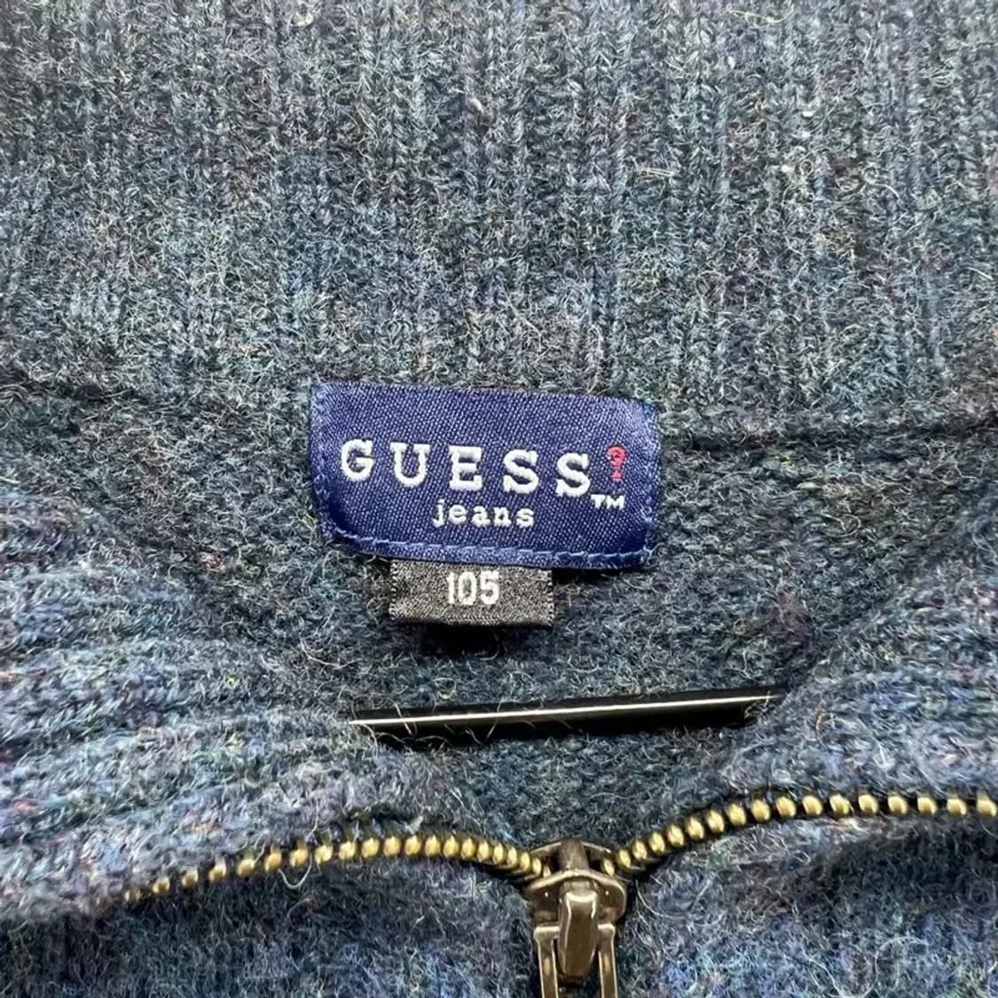 105게스진  GUESS JEANS 반집업 니트 봄룩 나들이룩 네이비 상품이미지8
