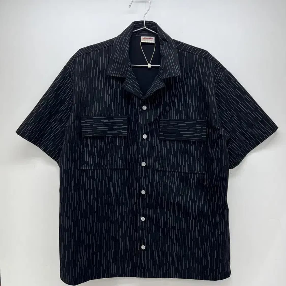 프리  저스트 세러데이 오버핏 스트라이프 반팔 셔츠 상품이미지1