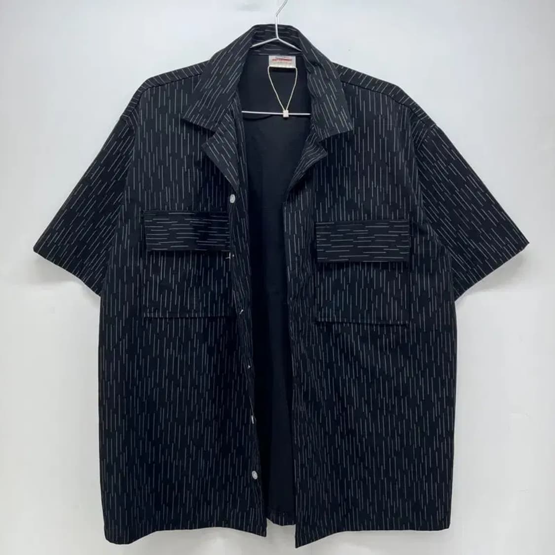 프리  저스트 세러데이 오버핏 스트라이프 반팔 셔츠 상품이미지3