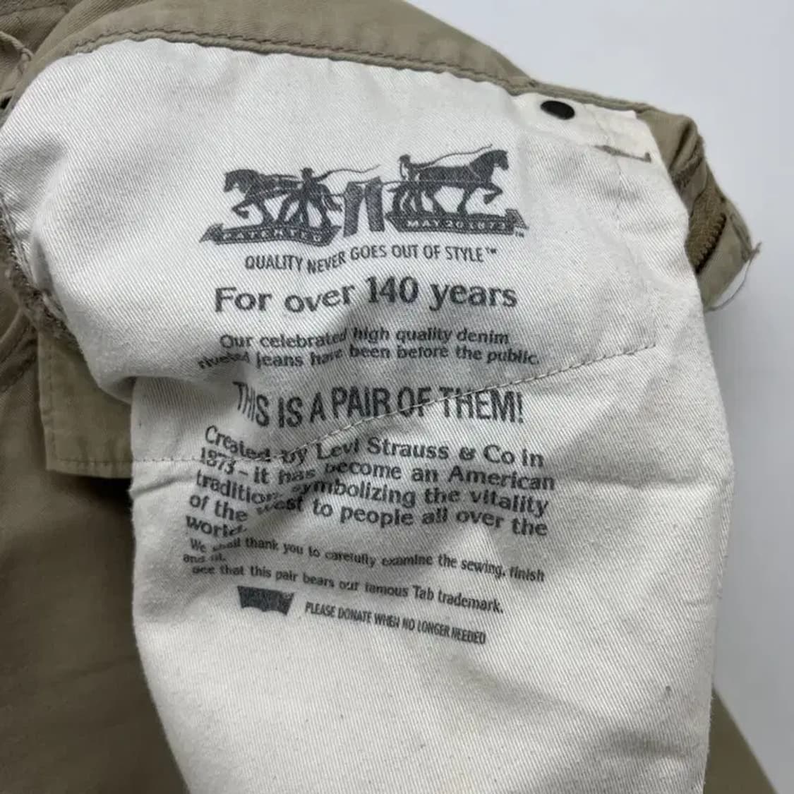 34 리바이스 502 남자 카멜 반바지팬츠 빈티지룩 상품이미지8