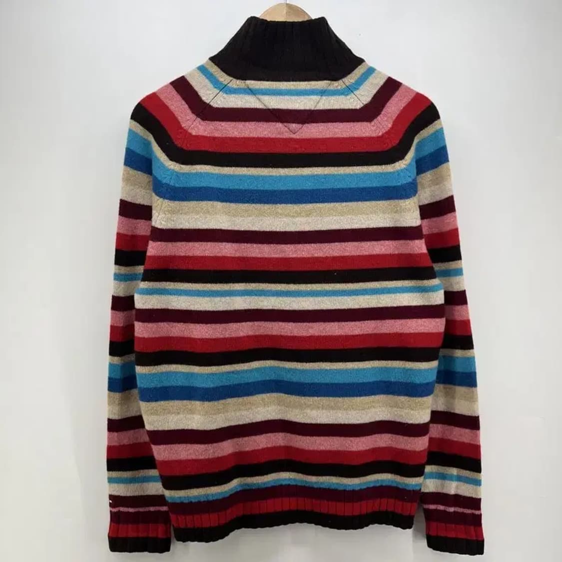 미디움 타미힐피거 스트라이프 반집업 멀티컬러 빈티지 오버핏 상품이미지2