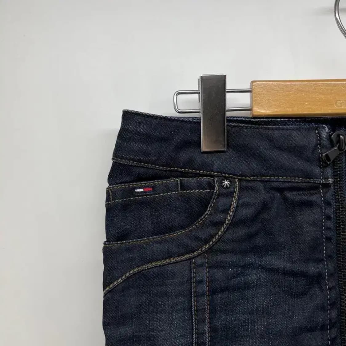 xl 여자 타미힐피거 여자 청데님 반바지 스커트 데님팬츠 빈티지 상품이미지3