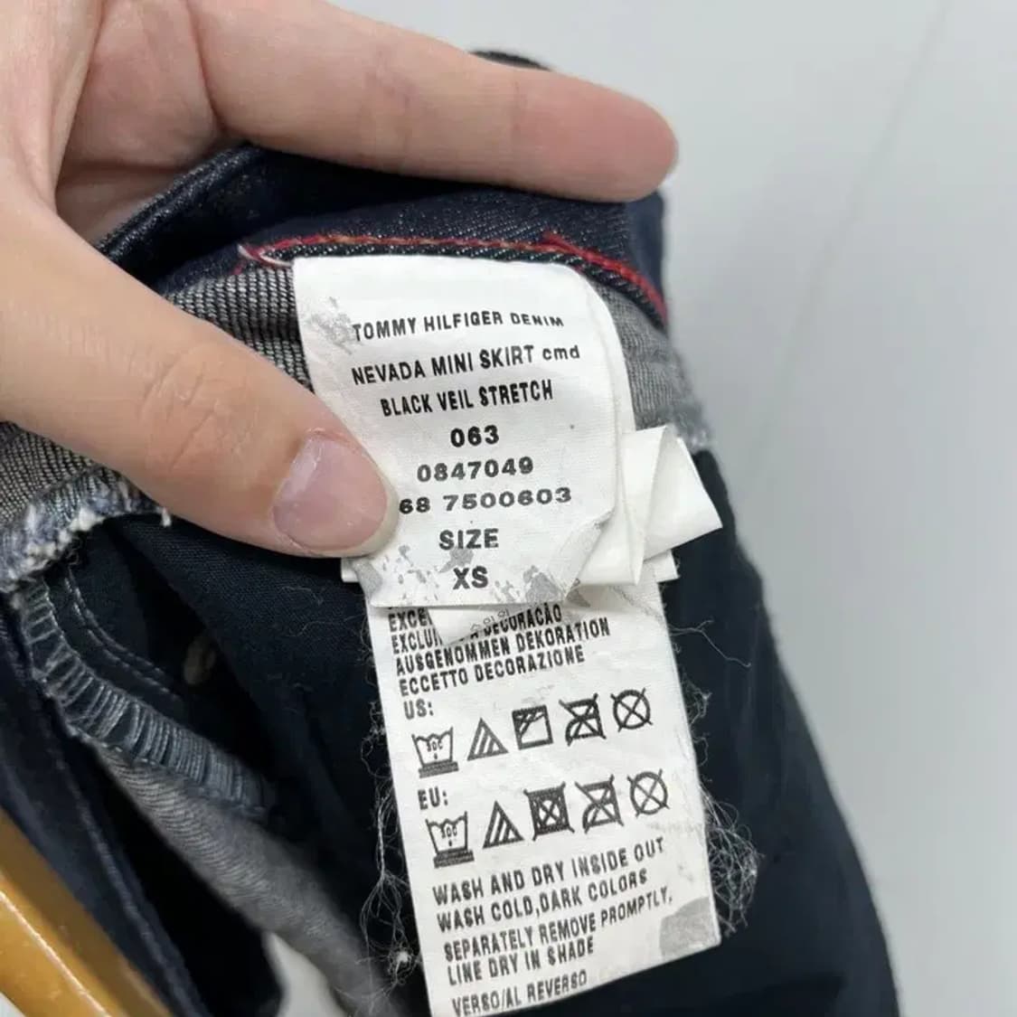 xl 여자 타미힐피거 여자 청데님 반바지 스커트 데님팬츠 빈티지 상품이미지8