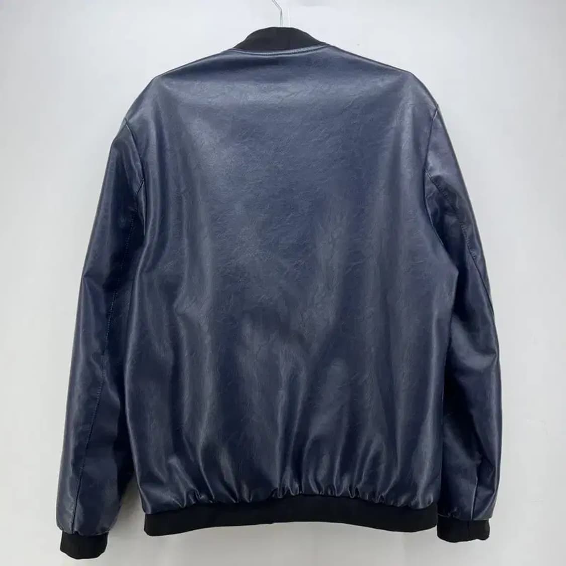 프리사이즈 오버핏 빈티지 블루 레더 자켓 점퍼 상품이미지2