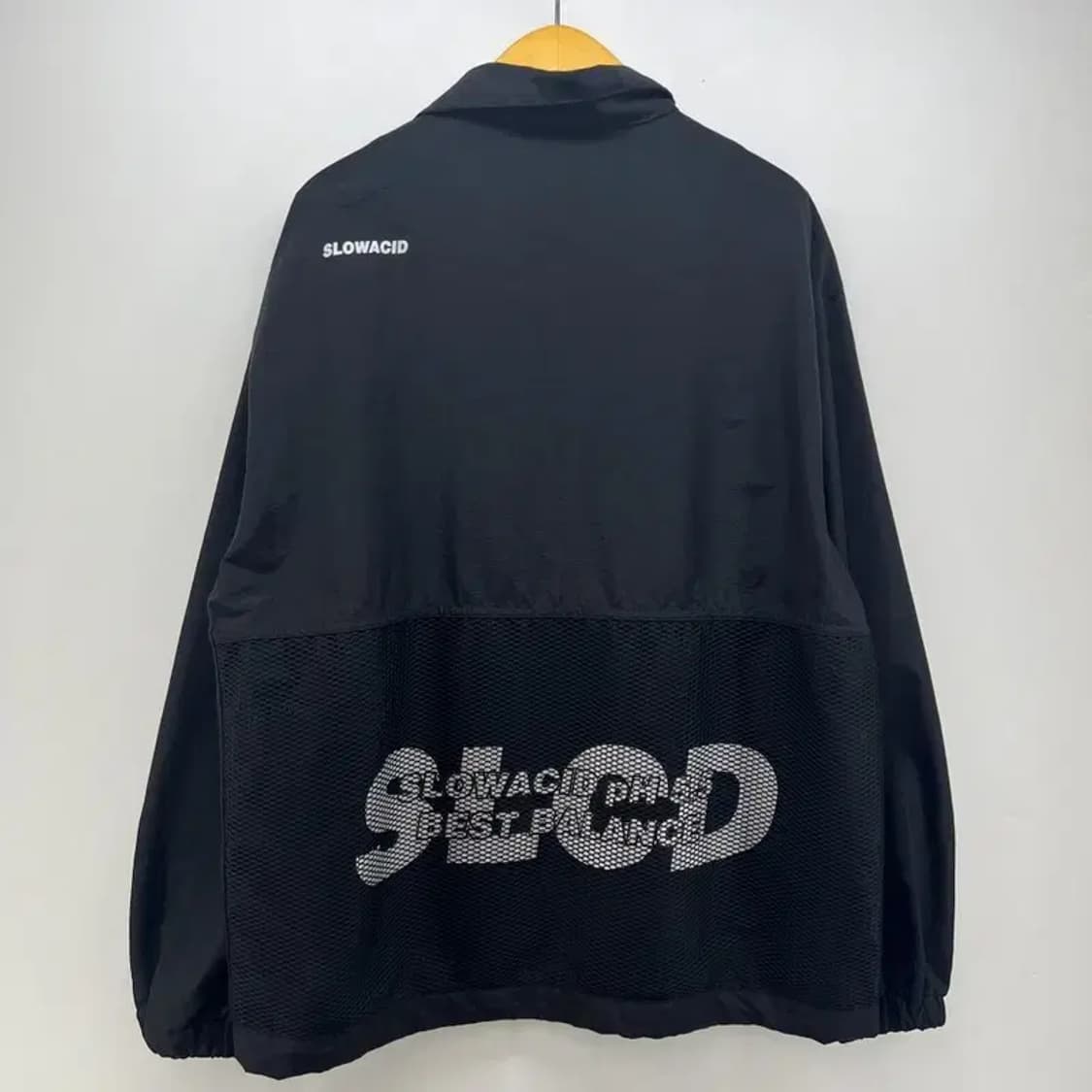 스몰 슬로우애시드 오버핏 블랙 바람막이 점퍼 자켓 블랙 빈티지 상품이미지2