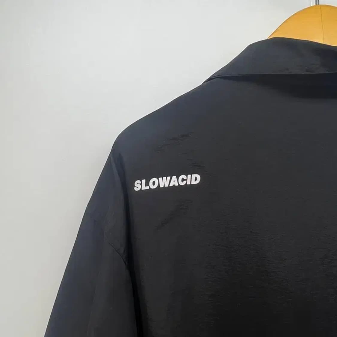 스몰 슬로우애시드 오버핏 블랙 바람막이 점퍼 자켓 블랙 빈티지 상품이미지5