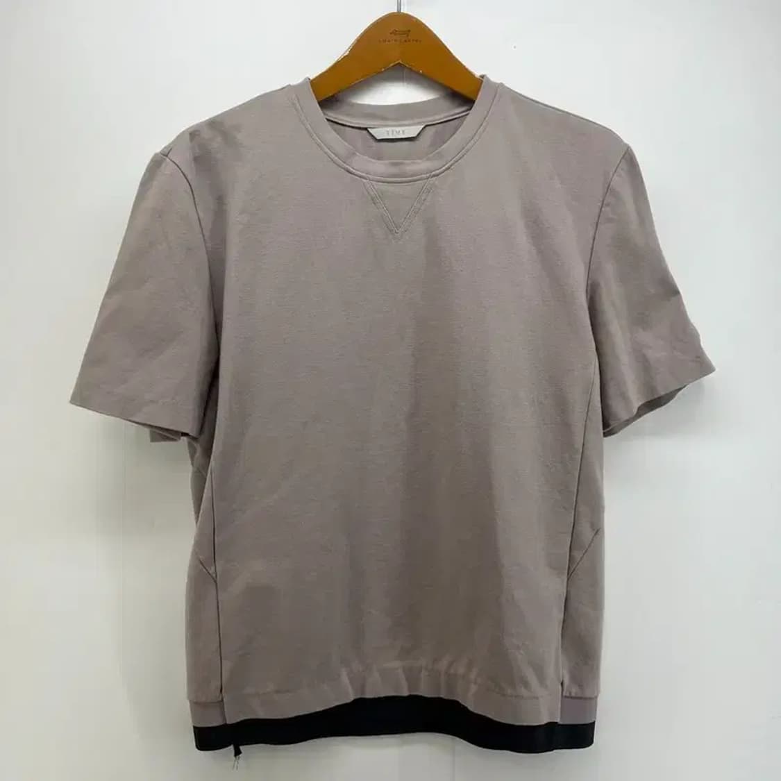 100 타임 한섬 오버핏 무지 반팔티셔츠 미니멀룩 빈티지 상품이미지1