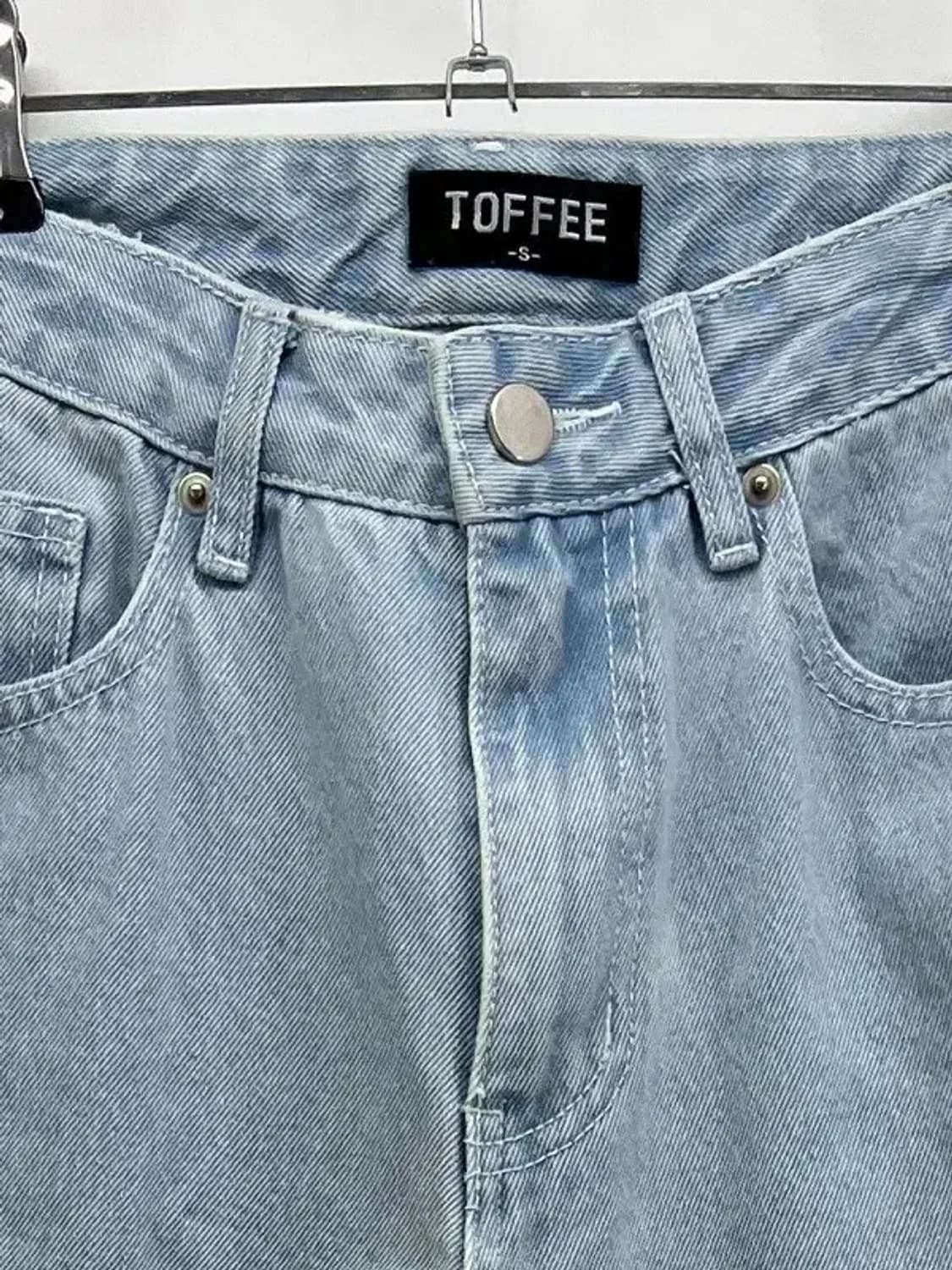 스몰 토피 남여공용 와이드 연청 데님팬츠 청바지 새상품급 상품이미지3