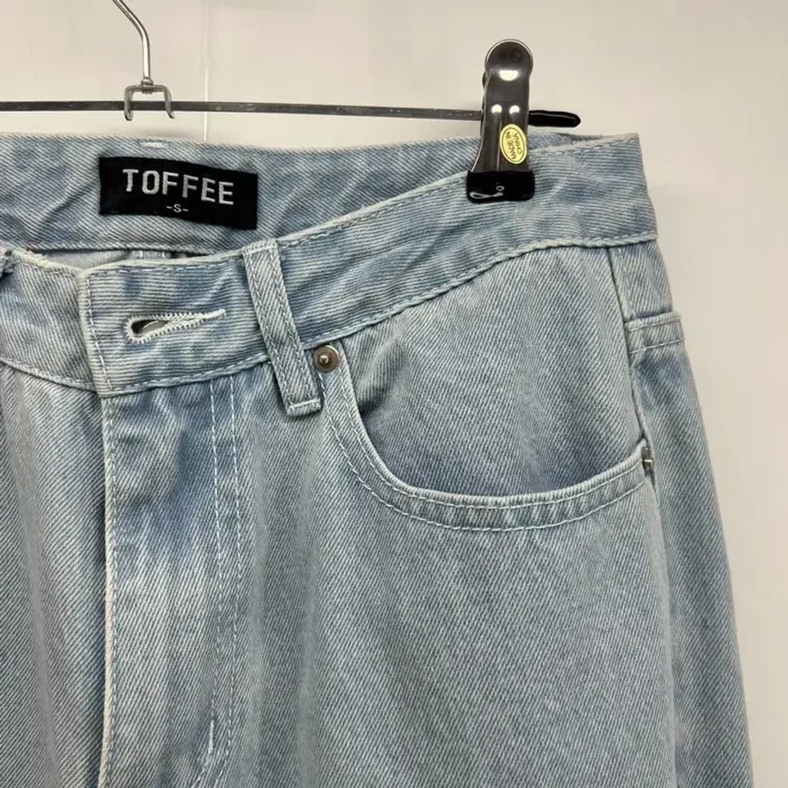 스몰 토피 남여공용 와이드 연청 데님팬츠 청바지 새상품급 상품이미지5
