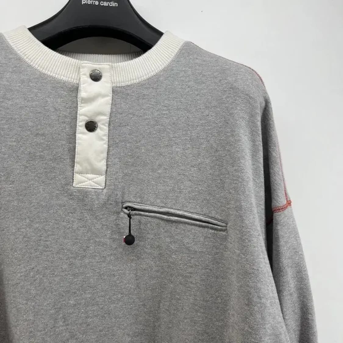 105 밀레클래식 헨리넥 오버핏 맨투맨티셔츠 그레이 상품이미지3