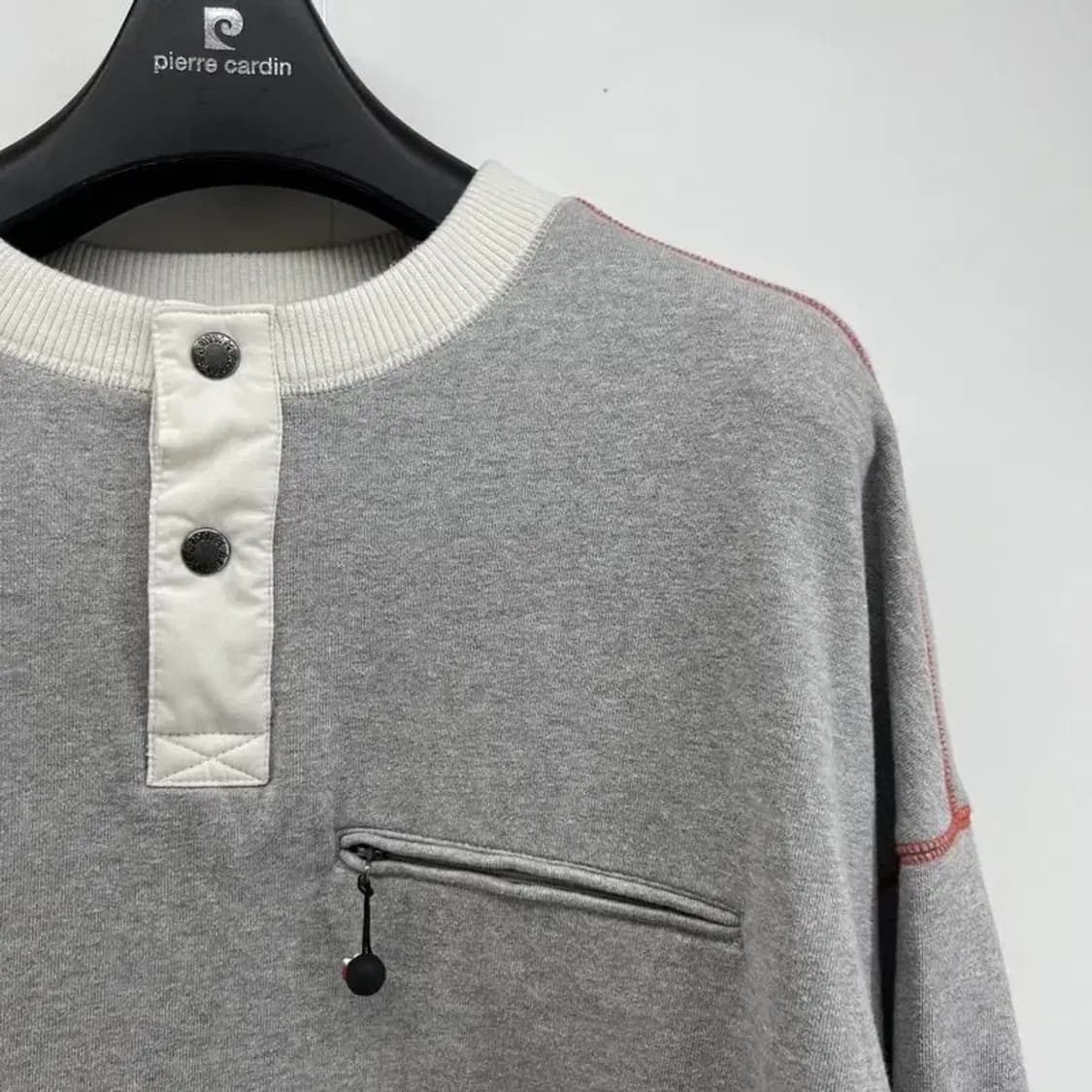 105 밀레클래식 헨리넥 오버핏 맨투맨티셔츠 그레이 상품이미지6