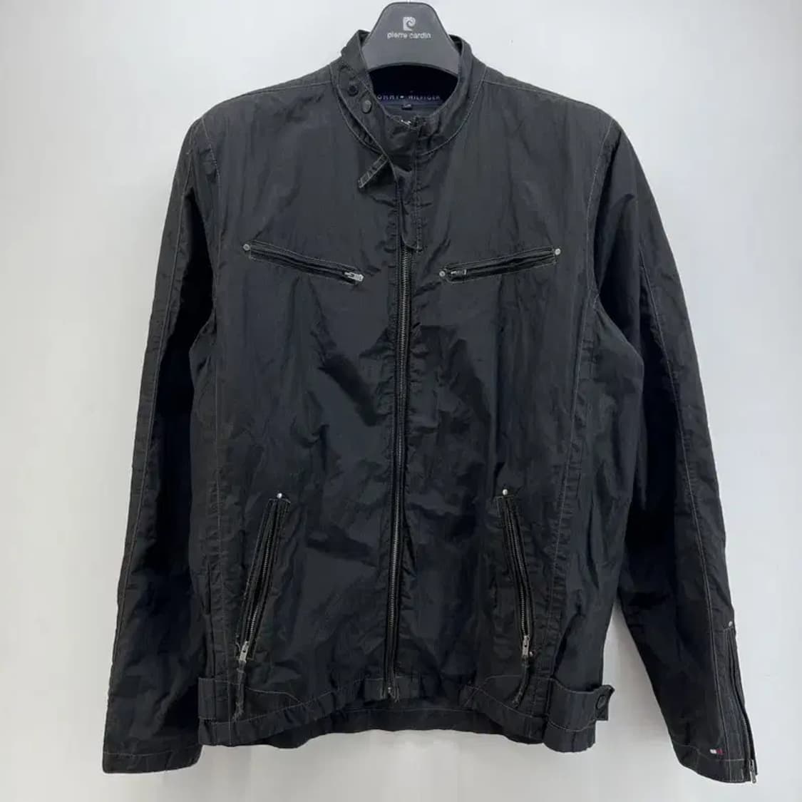 라지 타미힐피거 헨리넥 포켓 간절기 봄룩 블랙 점퍼 기능성 자켓 바람막이 상품이미지1