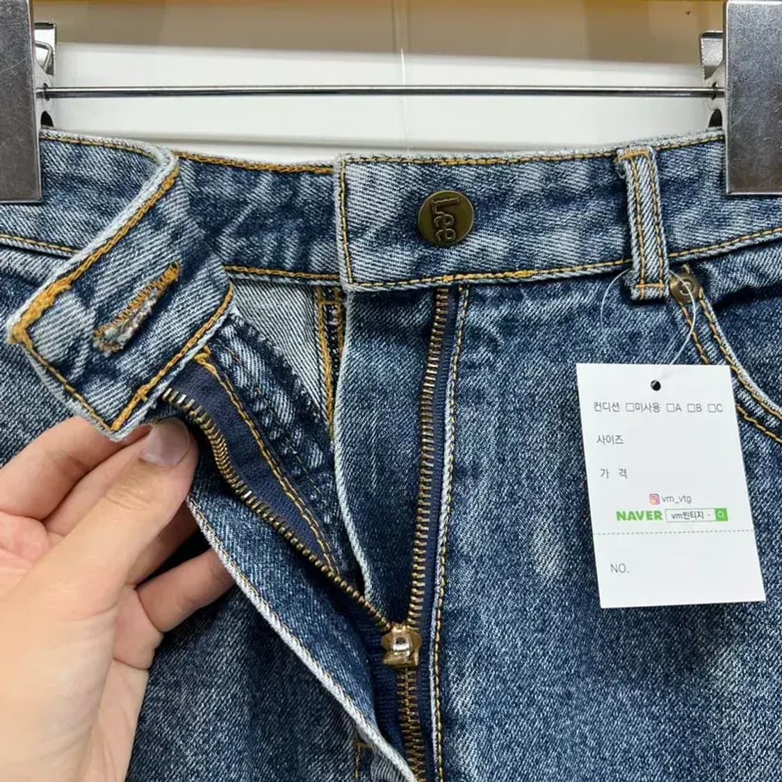 66 Lee 새상품 우먼 올드스쿨 데님 미디스커트 인디고 라이트 상품이미지7