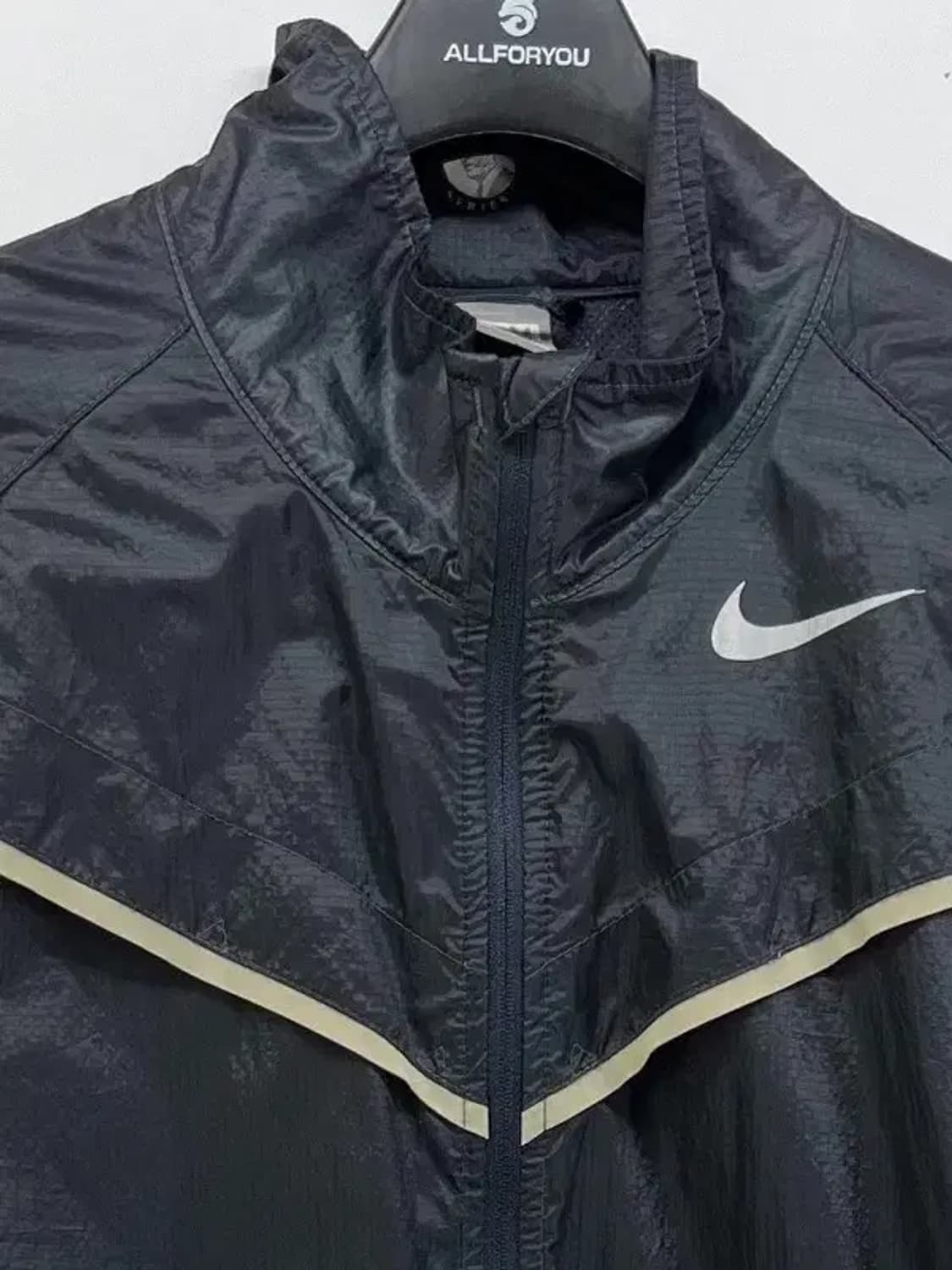 미디움 나이키 올드스쿨 얇은 바람막이 자켓 블랙 빈티지 상품이미지4