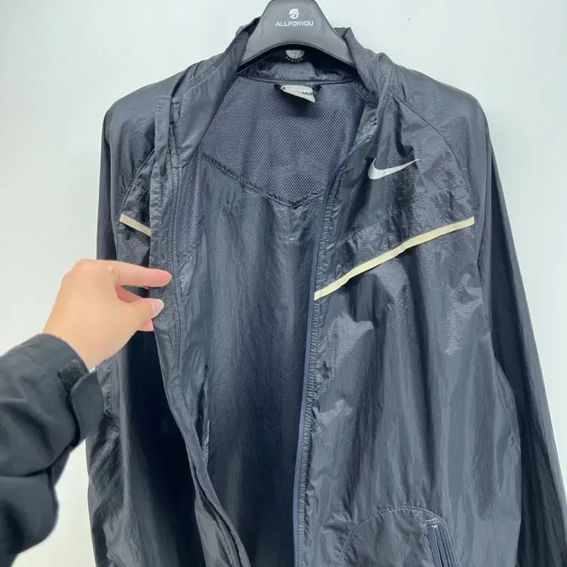 미디움 나이키 올드스쿨 얇은 바람막이 자켓 블랙 빈티지 상품이미지6