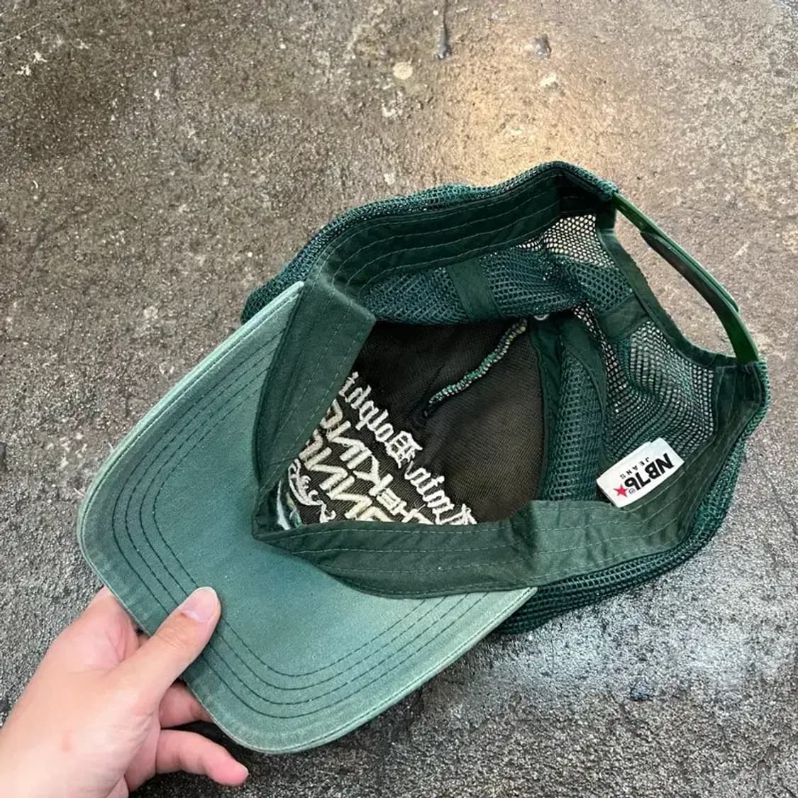 os y2k 빈티지 여름 매쉬 볼캡 모자 녹색 카키 빈티지룩 상품이미지5