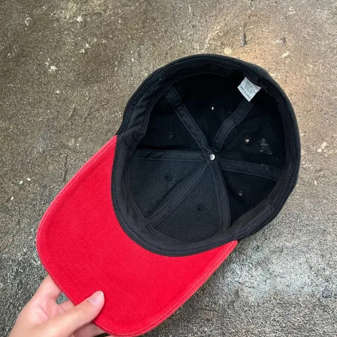 os 나이키 올드스쿨 스우시 볼캡 모자 빈티지 블랙 레드 상품이미지2