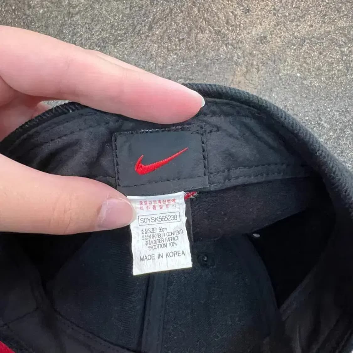 os 나이키 올드스쿨 스우시 볼캡 모자 빈티지 블랙 레드 상품이미지5