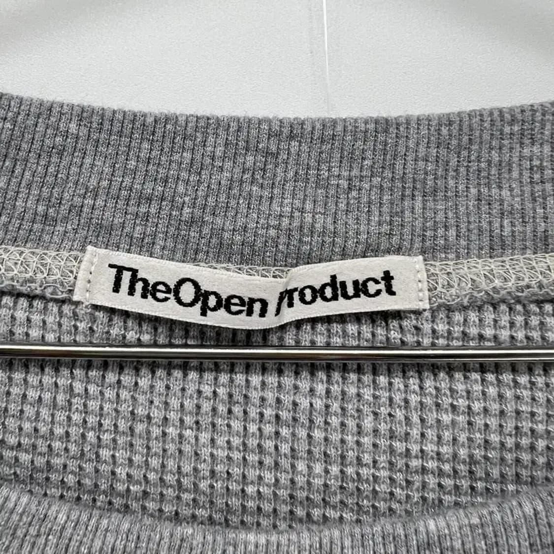 os 더오픈프로젝트 오버핏 와플 긴팔티셔츠 그레이 상품이미지5