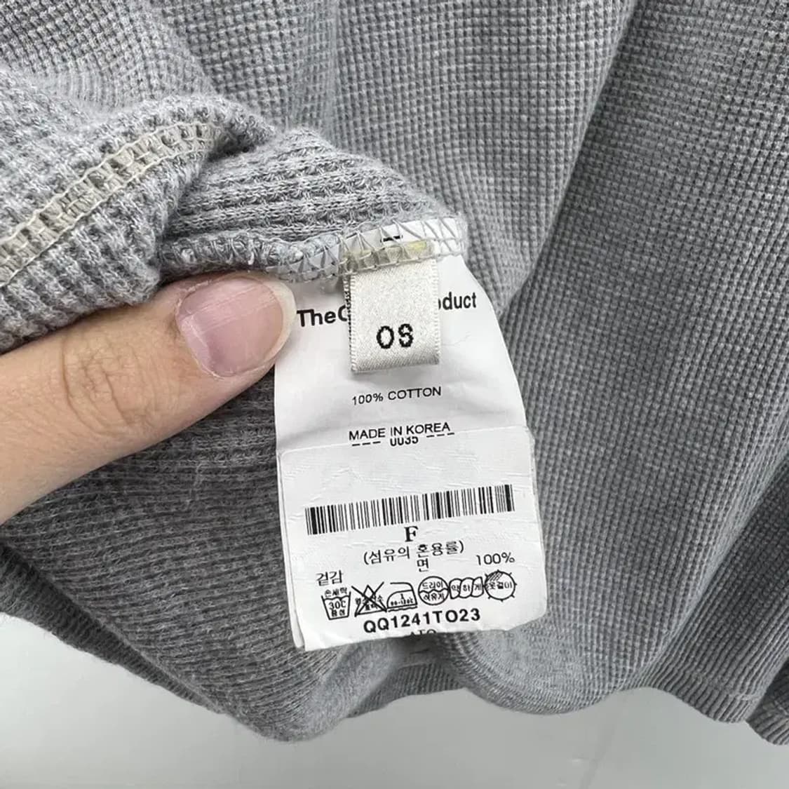 os 더오픈프로젝트 오버핏 와플 긴팔티셔츠 그레이 상품이미지6