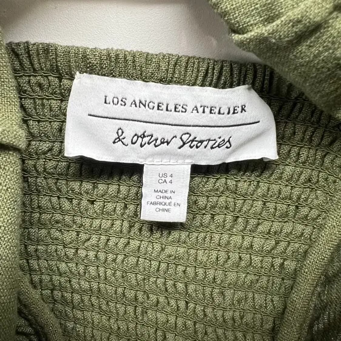 us4 여자 카키 빈티지 앤아더스토리즈 여름 면셔츠 티셔츠 상품이미지7