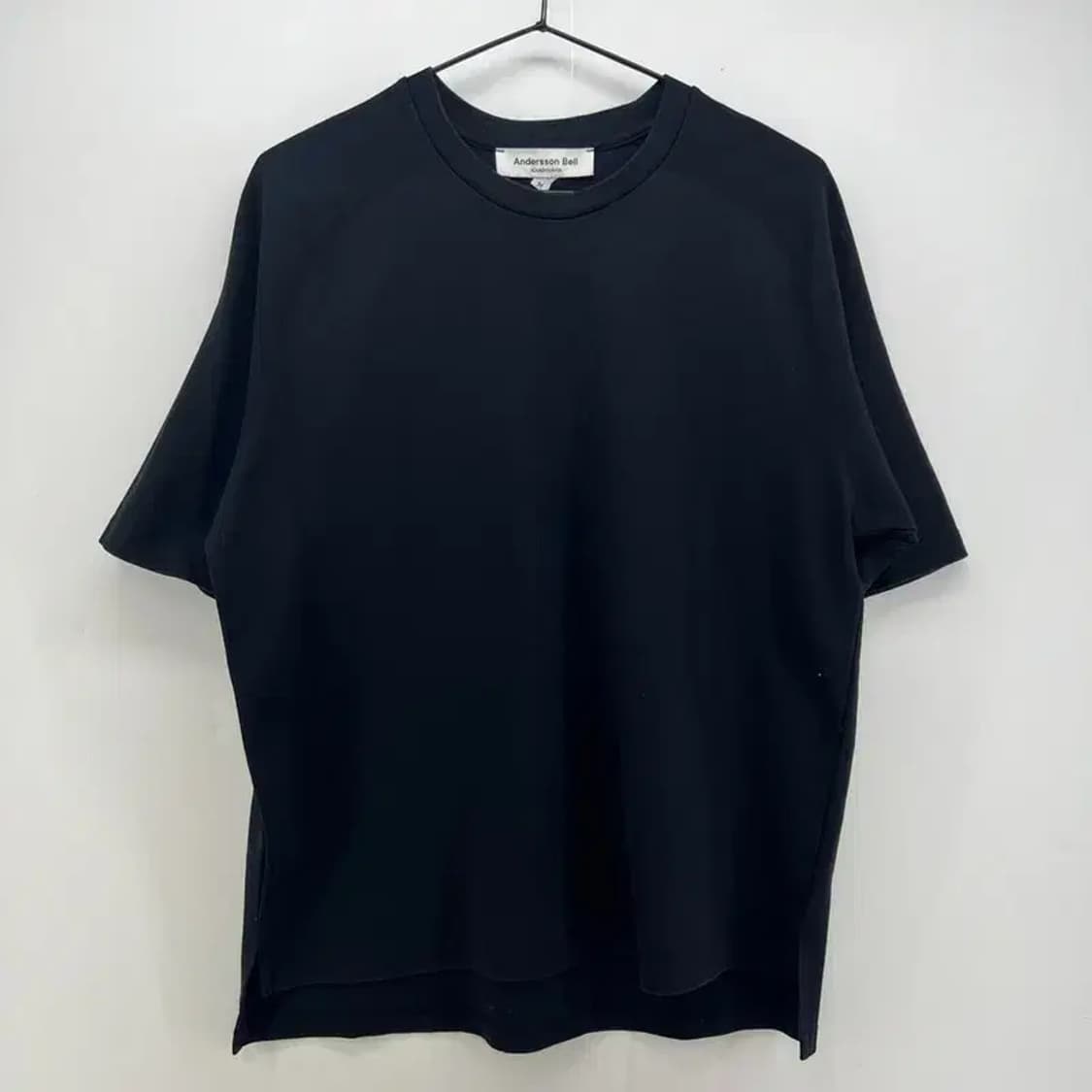 미디움 앤더슨벨 오버핏 무지 반팔티셔츠 블랙 남여공용 여름반팔 상품이미지1
