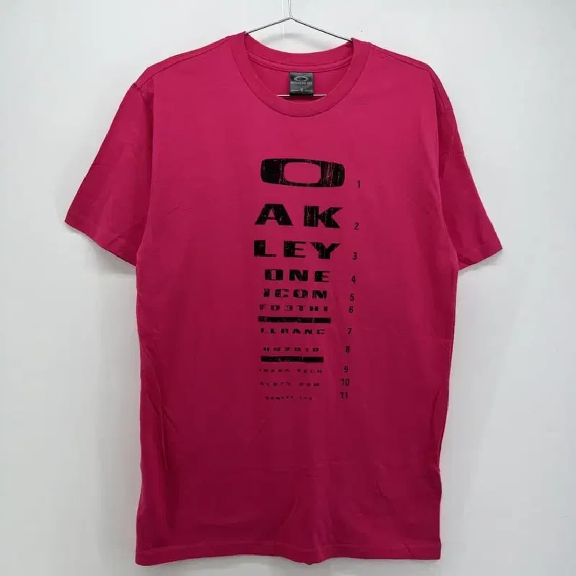 스몰 오클리 로고 오버핏 여성 반팔티셔츠 빈티지 레드 다홍 상품이미지1