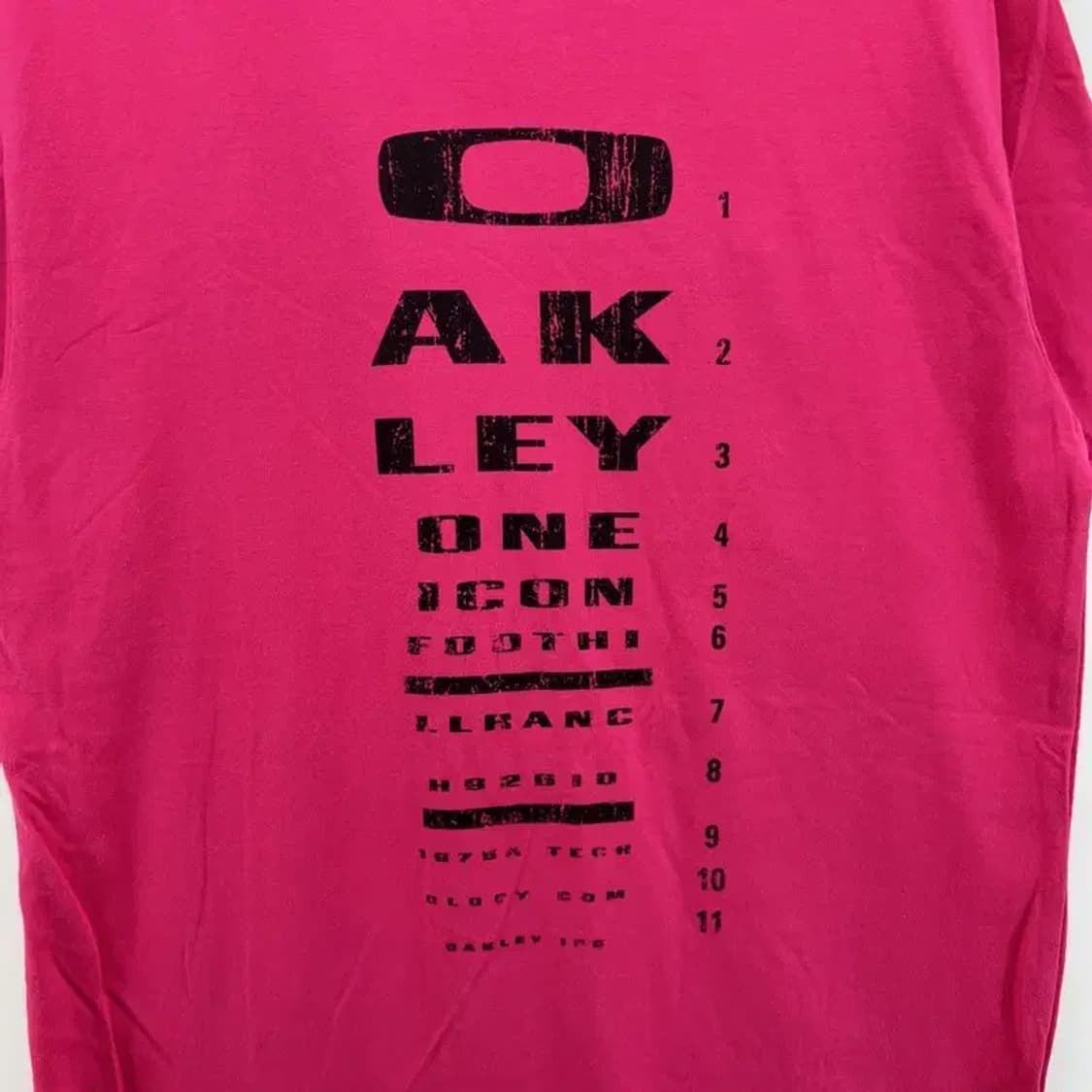 스몰 오클리 로고 오버핏 여성 반팔티셔츠 빈티지 레드 다홍 상품이미지3