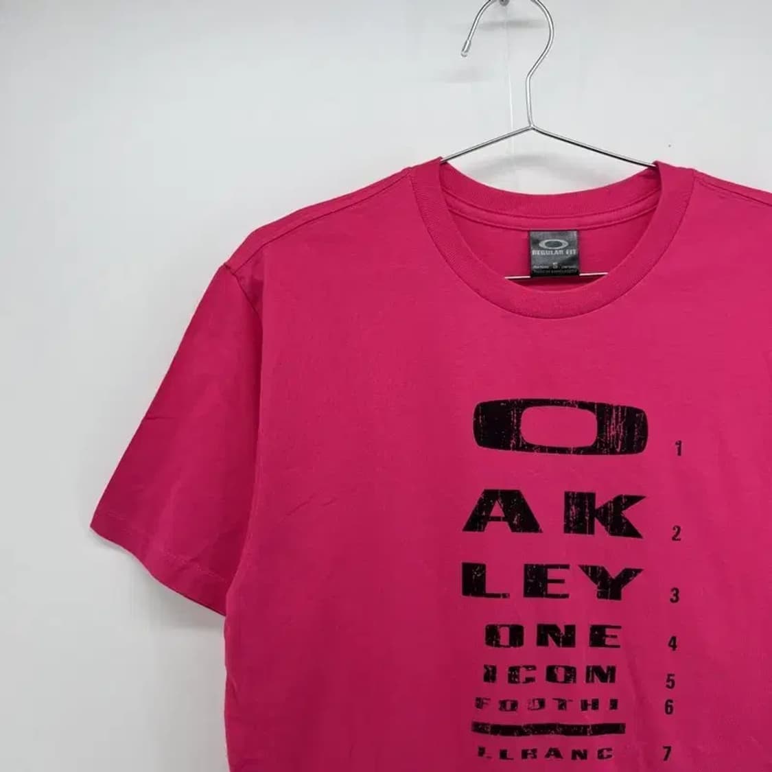 스몰 오클리 로고 오버핏 여성 반팔티셔츠 빈티지 레드 다홍 상품이미지4
