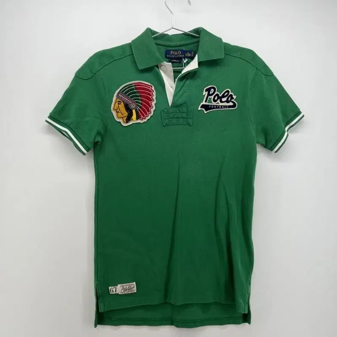 xs 폴로랄프로렌 패치워크 y2k 그린 여자 카라티셔츠 빈티지 상품이미지1