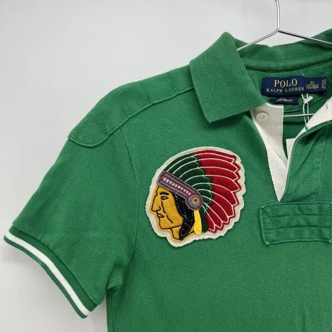 xs 폴로랄프로렌 패치워크 y2k 그린 여자 카라티셔츠 빈티지 상품이미지3