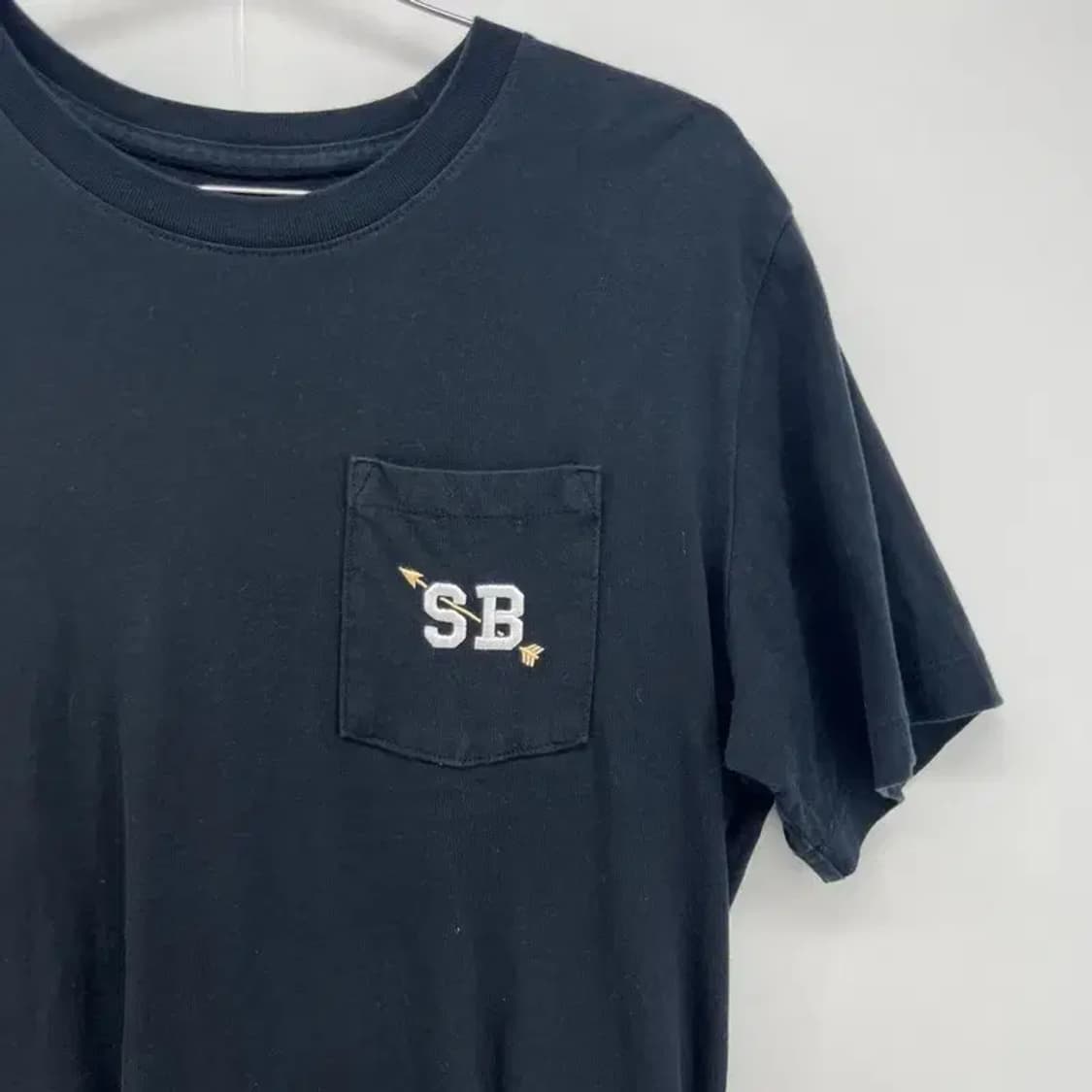 미디움 나이키 여자 sb자수로고 반팔티셔츠 블랙 빈티지 오염존재 상품이미지3
