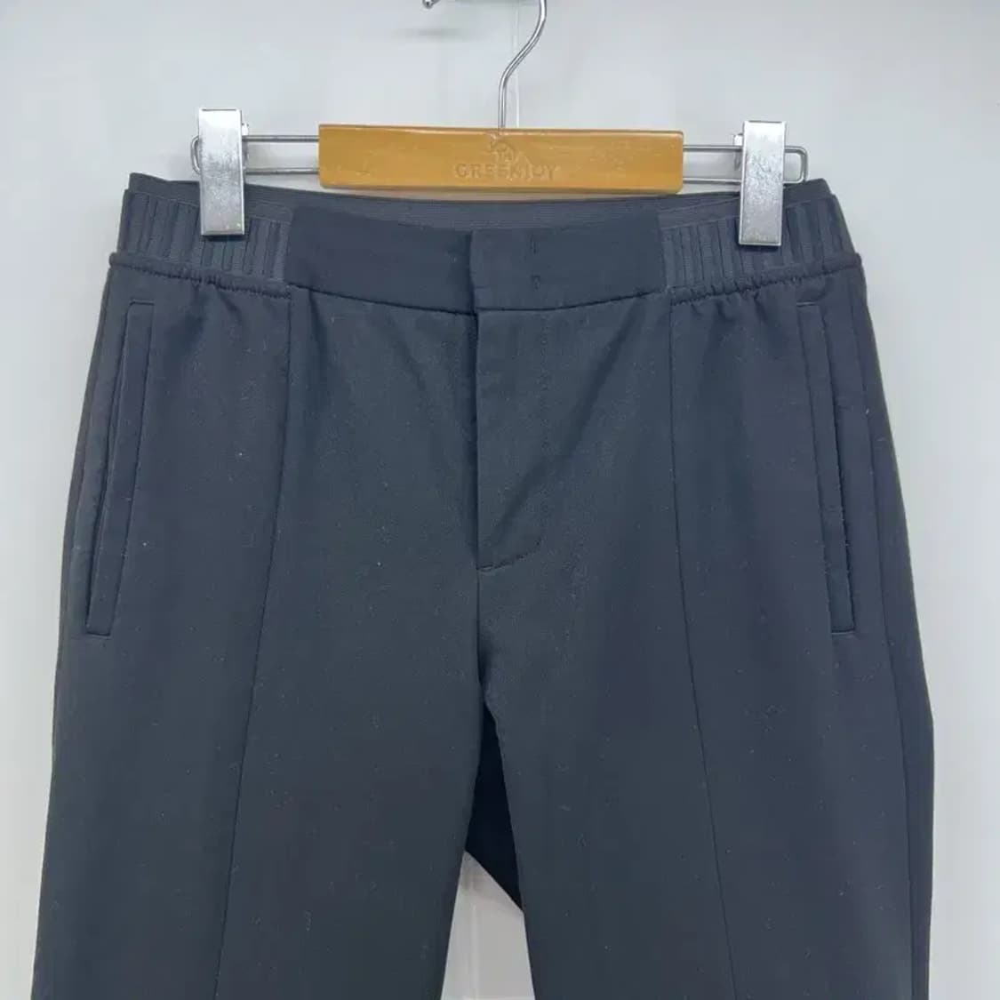 78 시스템옴므 남자 밴딩 슬렉스 팬츠 블랙 결혼하객룩 편한바지 상품이미지4