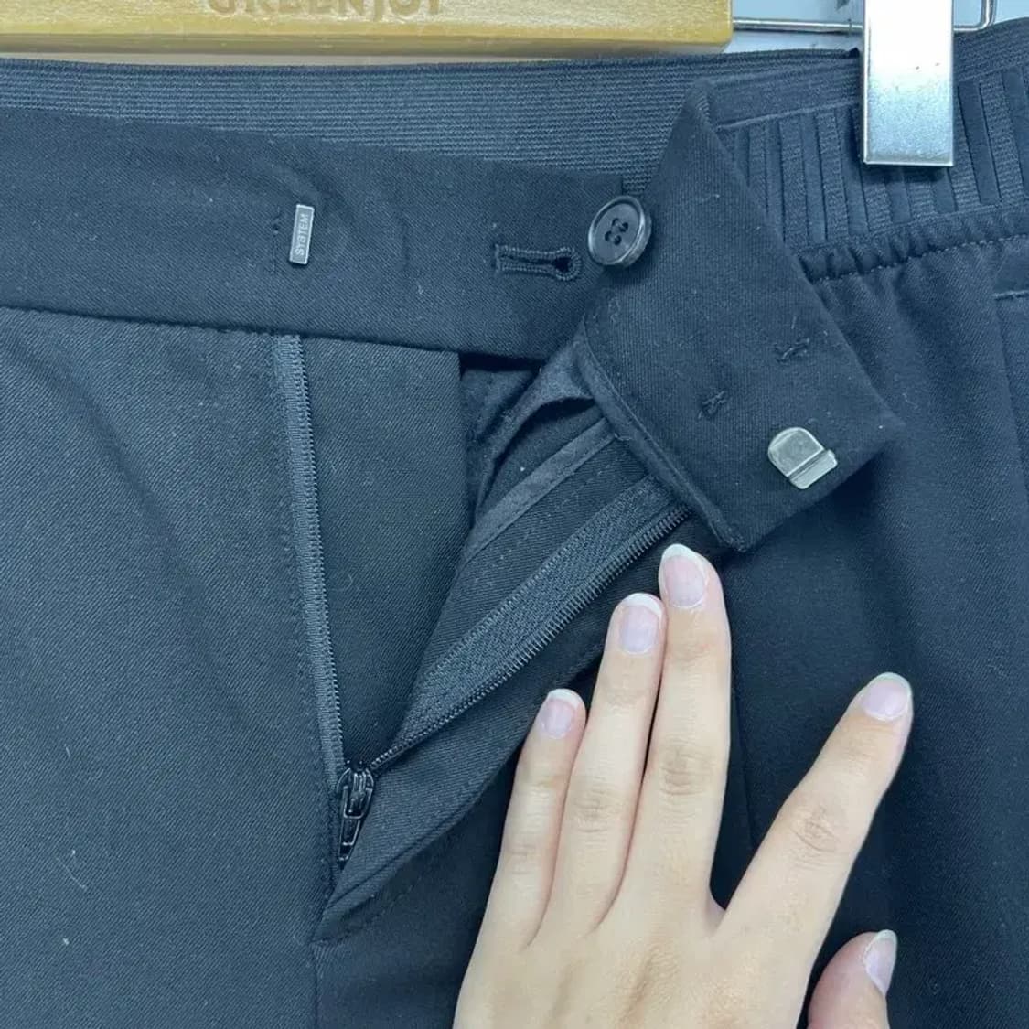 78 시스템옴므 남자 밴딩 슬렉스 팬츠 블랙 결혼하객룩 편한바지 상품이미지5