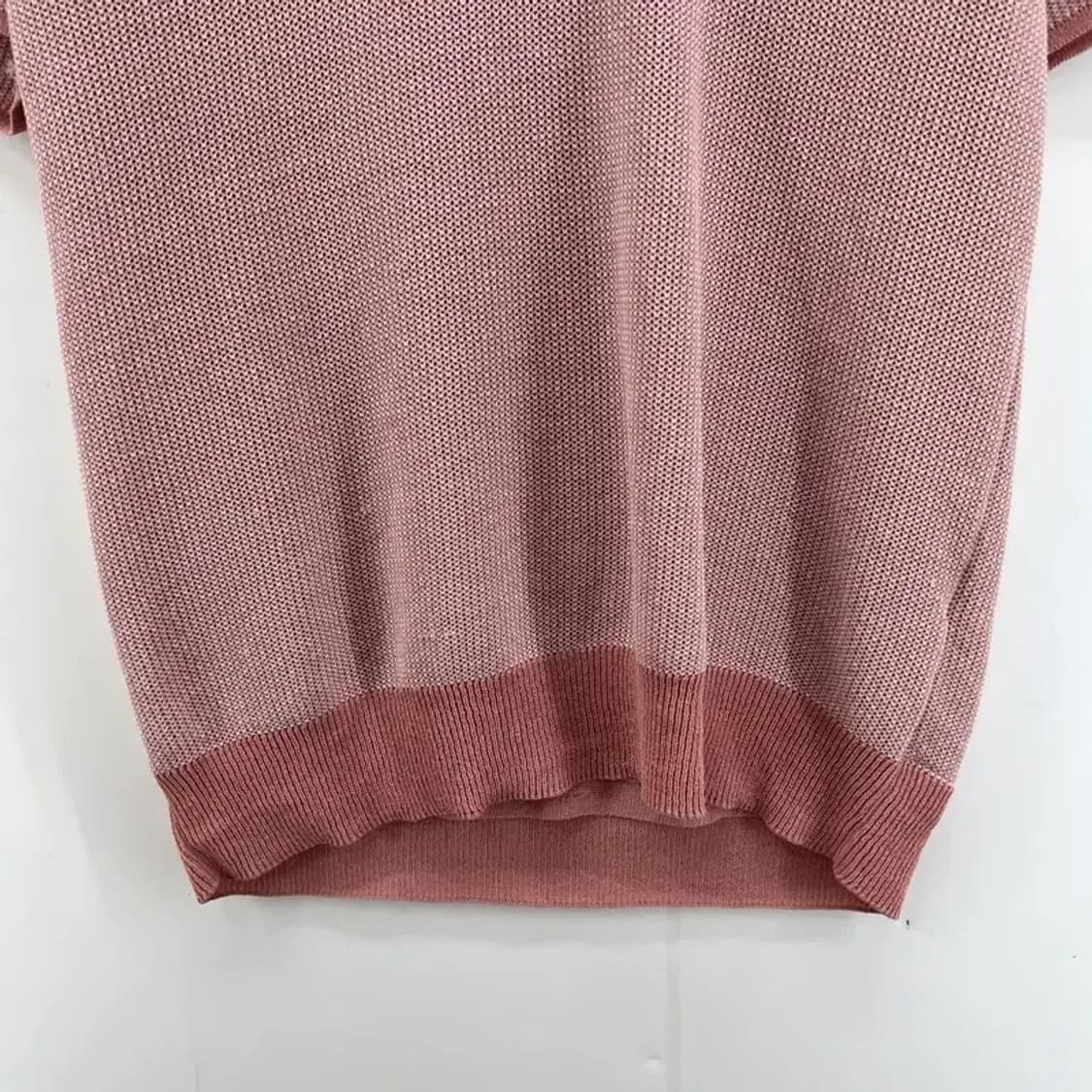 100 커스텀멜로우 남자 니트반팔티셔츠 빈티지 핑크 상품이미지3