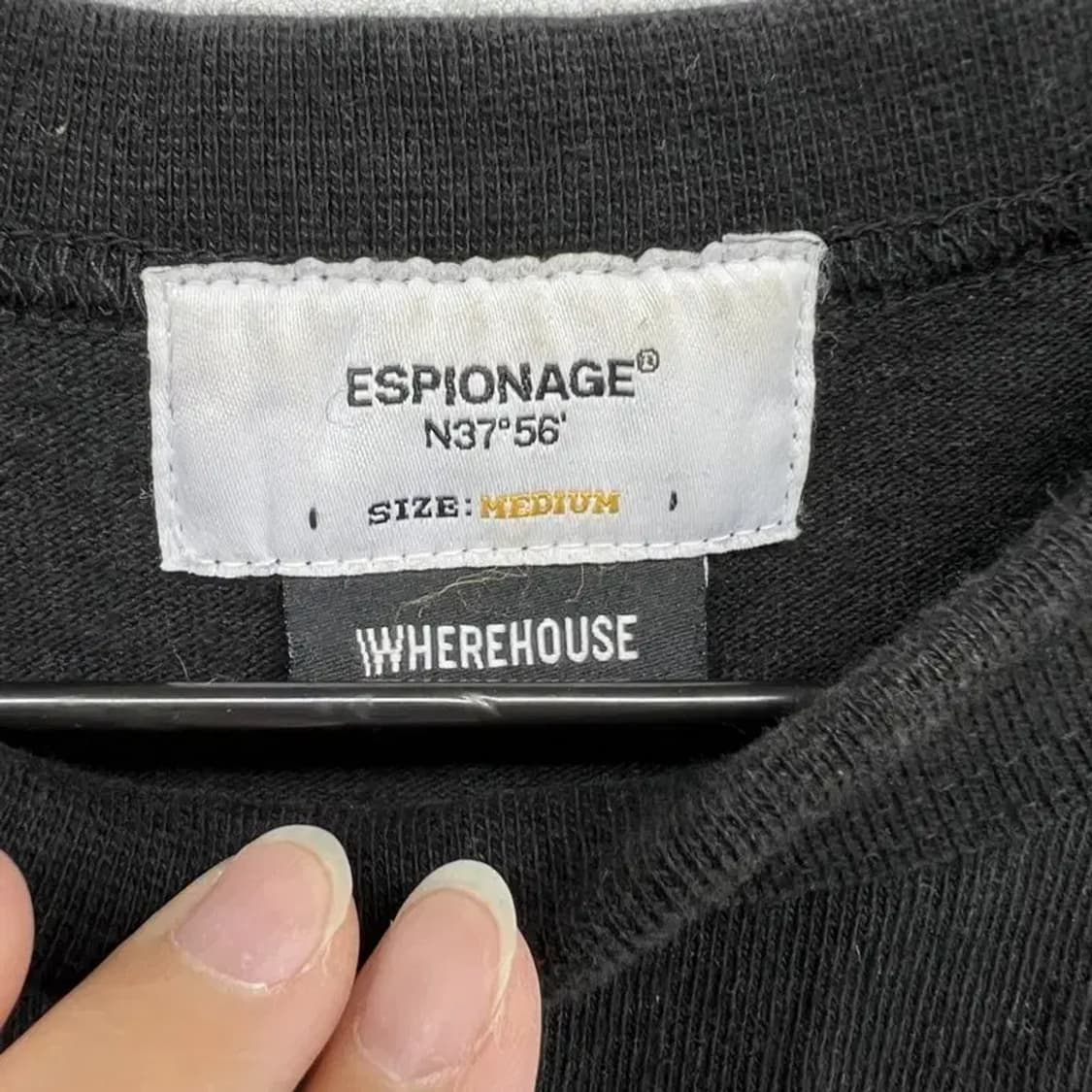 미디움 에스피오나지 오버핏 남여공용 반팔티셔츠 블랙 빈티지 상품이미지5